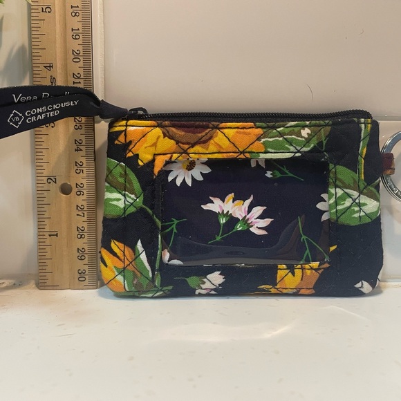 Vera Bradley Recycled Cotton Sunflowers Women’s Zip ID Case - Picture 1 of 2
